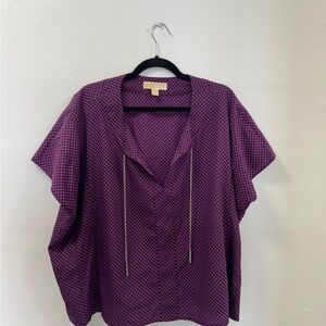 Michael Kors Purple Patterned Blouse
